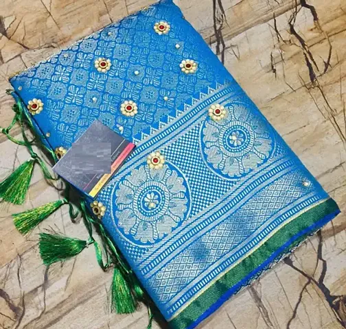 Must Have Art Silk Saree with Blouse piece 