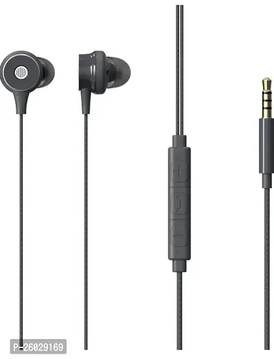 Stylish Headphones Black In-Ear Wired - 3.5 Mm Single Pin