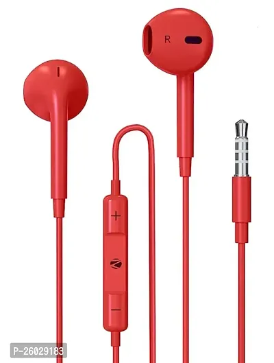 Stylish Headphones Red In-Ear Wired - 3.5 Mm Single Pin-thumb0