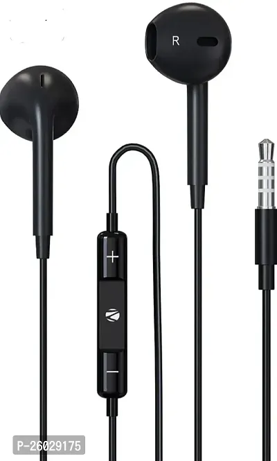 Stylish Headphones Black In-Ear Wired - 3.5 Mm Single Pin