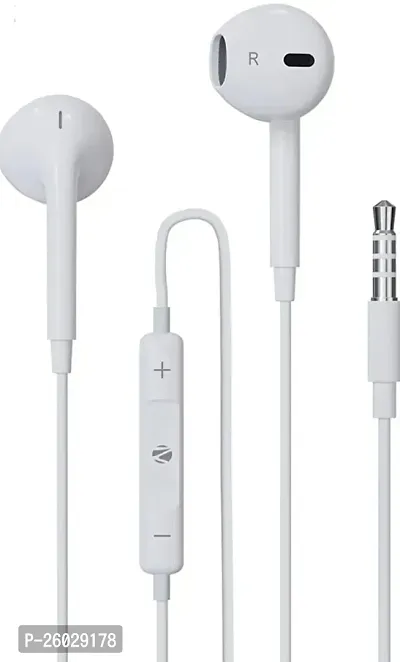 Stylish Headphones White In-Ear Wired - 3.5 Mm Single Pin-thumb0