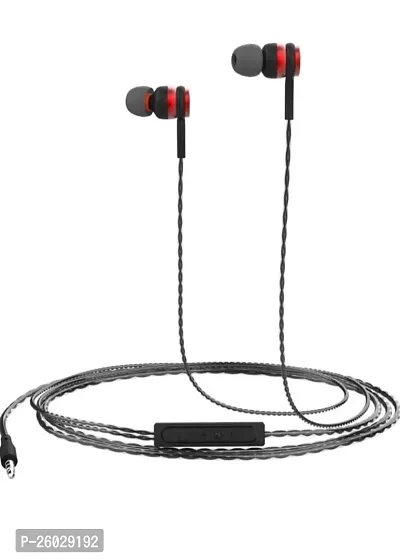 Stylish Headphones Black In-Ear Wired - 3.5 Mm Single Pin-thumb0