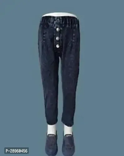 Stylish Black Denim Jeans For Girls-thumb0