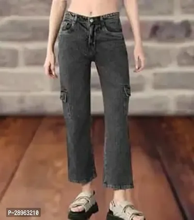 Stylish Black Denim Jeans For Women-thumb0