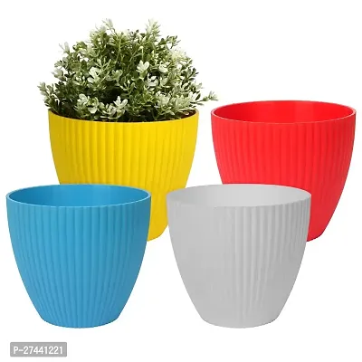 LA MONARCA Flower Pot | Flower Planter Pots for Indoor | Pot for Garden  Balcony Flowering | Flower Plants Pot | Mega Flower Pot | 6 Inch | Multicolor | Pack of 4-thumb0