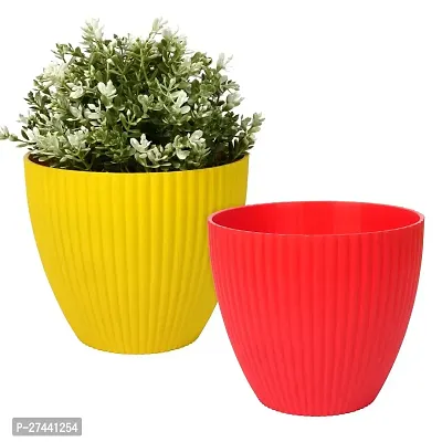 LA MONARCA Flower Pot | Flower Planter Pots for Indoor | Pot for Garden  Balcony Flowering | Flower Plants Pot | Mega Flower Pot | 6 Inch | Multicolor | Pack of 2