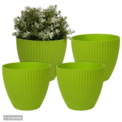LA MONARCA Flower Pot | Flower Planter Pots for Indoor | Pot for Garden  Balcony Flowering | Flower Plants Pot | Mega Flower Pot | 6 Inch | Green | Pack of 4