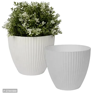 LA MONARCA Flower Pot | Flower Planter Pots for Indoor | Pot for Garden  Balcony Flowering | Flower Plants Pot | Mega Flower Pot | 6 Inch | White | Pack of 2