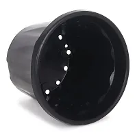 6 Inch Round Black Plastic Pots - Set of 5- Flower Pot Nursery Plant Pot for Home Garden-thumb3