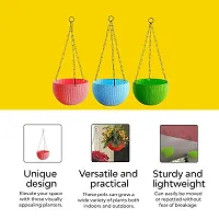 Euro Hanging Planters - 3 Pcs 7 Inch, Multicolor Decorative Hanging Pots for House Plants-thumb3