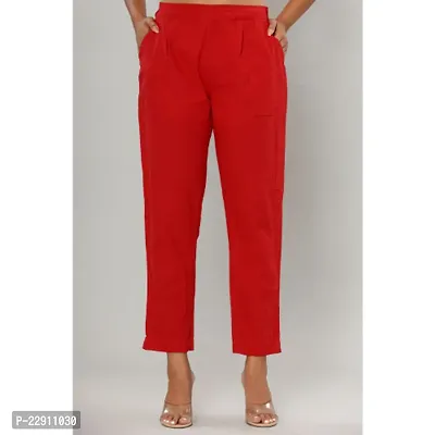 Stylish cotton pleated pants with pockets