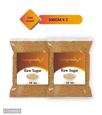 Annprash Premium Quality Desi Khand 1 kg ( 500gm x 2 Pack ) Raw Sugar