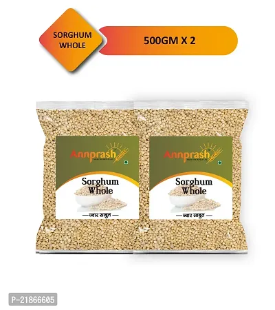 Annprash Premium Quality Jowar Sabut 1 kg (500gmx2 Pack) Sorghum Whole