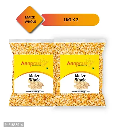 Annprash Premium Quality Popcorn Makka Sabut 2 kg  (1kg x 2 Pack Popcorn Maize )