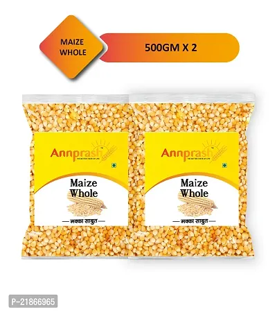 Annprash Premium Quality Popcorn Makka Sabut 1 kg  (500gmx2 Pack ) Popcorn Maize