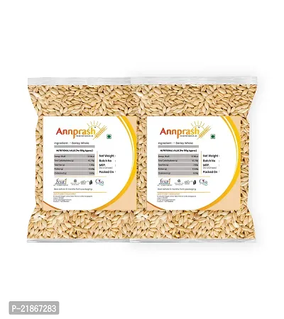 Annprash Premium Quality Jau Sabut 1 kg  ( 500 gm x 2 Pack ) Barley Whole-thumb5