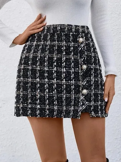 Elegant Checked Skirts For Women