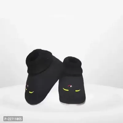 Cute Black Synthetic Booties For Kids-thumb0