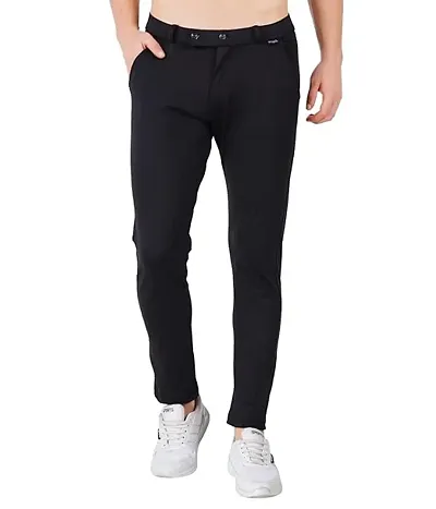 Mens 4 Way Lycra Strechable casual Trousers  Pant / black color /