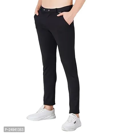 Mens 4 Way Lycra Strechable casual Trousers  Pant / black color /-thumb2