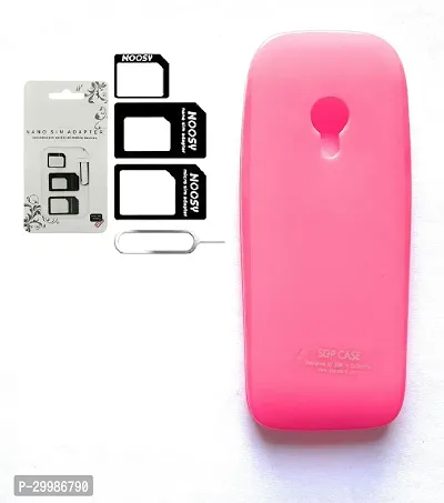 Tony 4G Back Matte Finish Hard And Soft Texture Back Case Cover With Sim Card Adaptor For (Pink)-thumb0