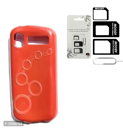 Tpu Hard Silicone Case Compatible With Lava L1500 2022-2023 Soft Flexible Protective Phone Cover With Sim Card Adaptor (Red)