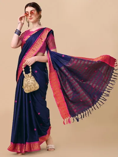 Designer Silk Woven Zari border Partywear Saree