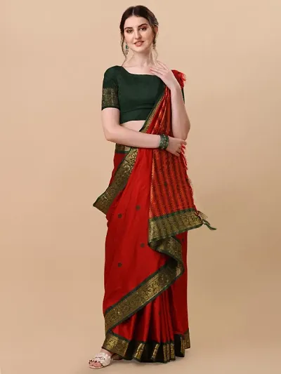 Woven Design Cotton Saree with Blouse Piece