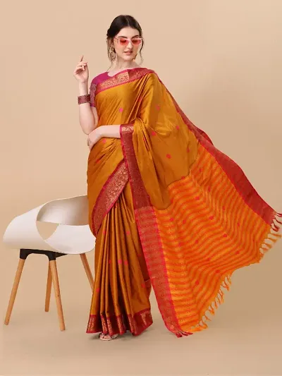 Hot Selling Cotton Silk Saree with Blouse piece 