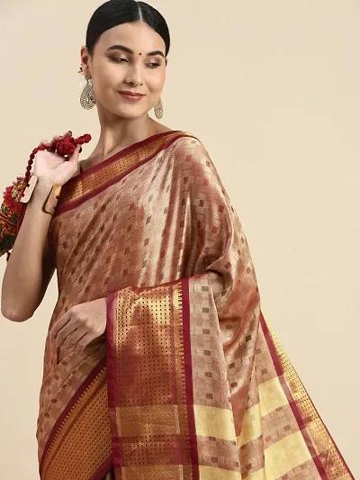 Womens Cotton Silk Embellished Sarees with Blouse Piece