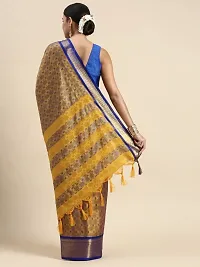 Stylish Golden Designer Cotton Silk Jacaaurd Saree-thumb1