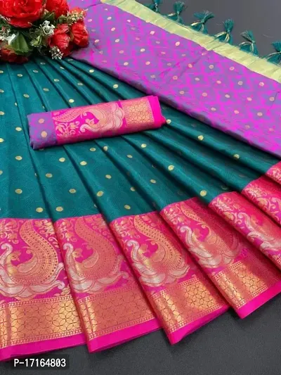 Woven Designer Pure Silk Dharmavaram Mina Butti Saree With Blouse