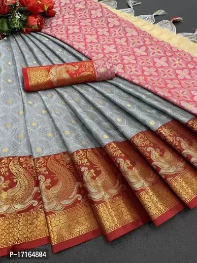 Woven Designer Pure Silk Dharmavaram Mina Butti Saree With Blouse-thumb0