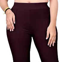 Cotton Blend Bootcut Parallel Trouser Pants for Women Regular Fit, Bellbottom Straight Pants for Womens (WINE PANT A1) Trousers  Pants-thumb4