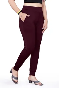 Ankle Length Stretchable Jeggings for Girls Women(Maroon)-thumb2