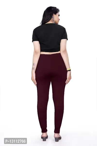 Ankle Length Stretchable Jeggings for Girls Women(Maroon)-thumb4