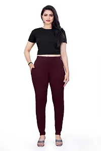 Ankle Length Stretchable Jeggings for Girls Women(Maroon)-thumb4