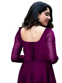 Hotixo Georgette Silk Gown Embroidered Work Dress for Women Gown Dresses (3XL, Purple)-thumb3