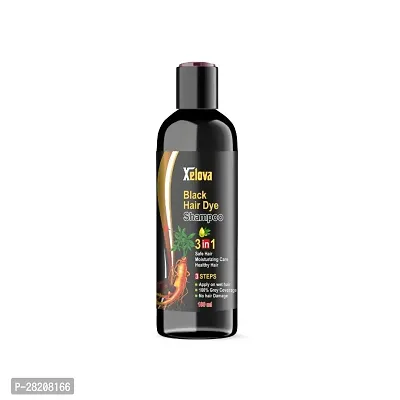 Xelova 3 in 1 Hair Dye Instant Black Hair Shampoo for Women  Men 100ml Pack Of-1