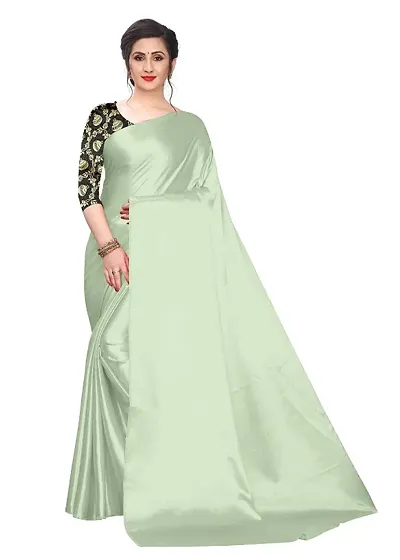 Beautiful Satin Saree with Blouse piece