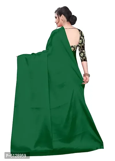 New Trendy Satin Solid Saree with Brocade Blouse piecea-thumb3