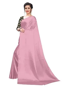 Beautiful Satin Saree with Blouse piece-thumb1