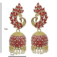 Multicolor Meenakari Peacock Design Jhumka Earrings | Jhumki Earrings | Ethnic Earrings-thumb3