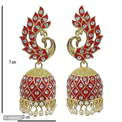 Multicolor Meenakari Peacock Design Jhumka Earrings | Jhumki Earrings | Ethnic Earrings-thumb4