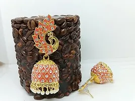 Multicolor Meenakari Peacock Design Jhumka Earrings | Jhumki Earrings | Ethnic Earrings-thumb1