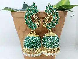 Multicolor Meenakari Peacock Design Jhumka Earrings | Jhumki Earrings | Ethnic Earrings-thumb3