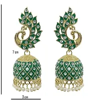 Multicolor Meenakari Peacock Design Jhumka Earrings | Jhumki Earrings | Ethnic Earrings-thumb1