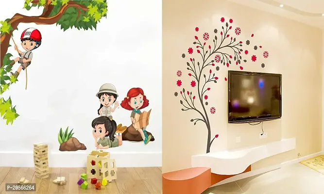 Ghar Kraft Set of 2 Wall Sticker Kids Activity and Magical Tree Wall Sticker