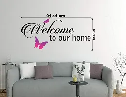 Ghar Kraft Set of 4 Combo Wall Stickers|Chinese Flower|Sunset swan Love|Tribal Lady|Welcome Home Butterfly|-thumb4