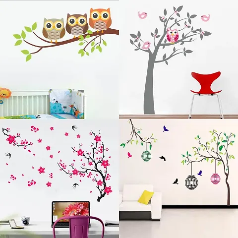 Ghar Kraft Set of 4 Combo Wall Stickers for Wall D?cor